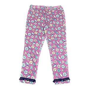 Simply Southern Women's Ankle Pants Size XXL 2XL Pink Shells Stretch Slim Beach